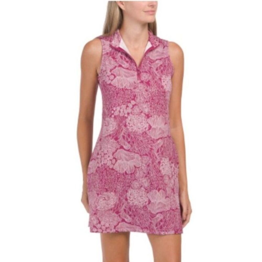 Tommy Bahama Women's NWOT Burgundy White Floral Print Activewear Dress Size S